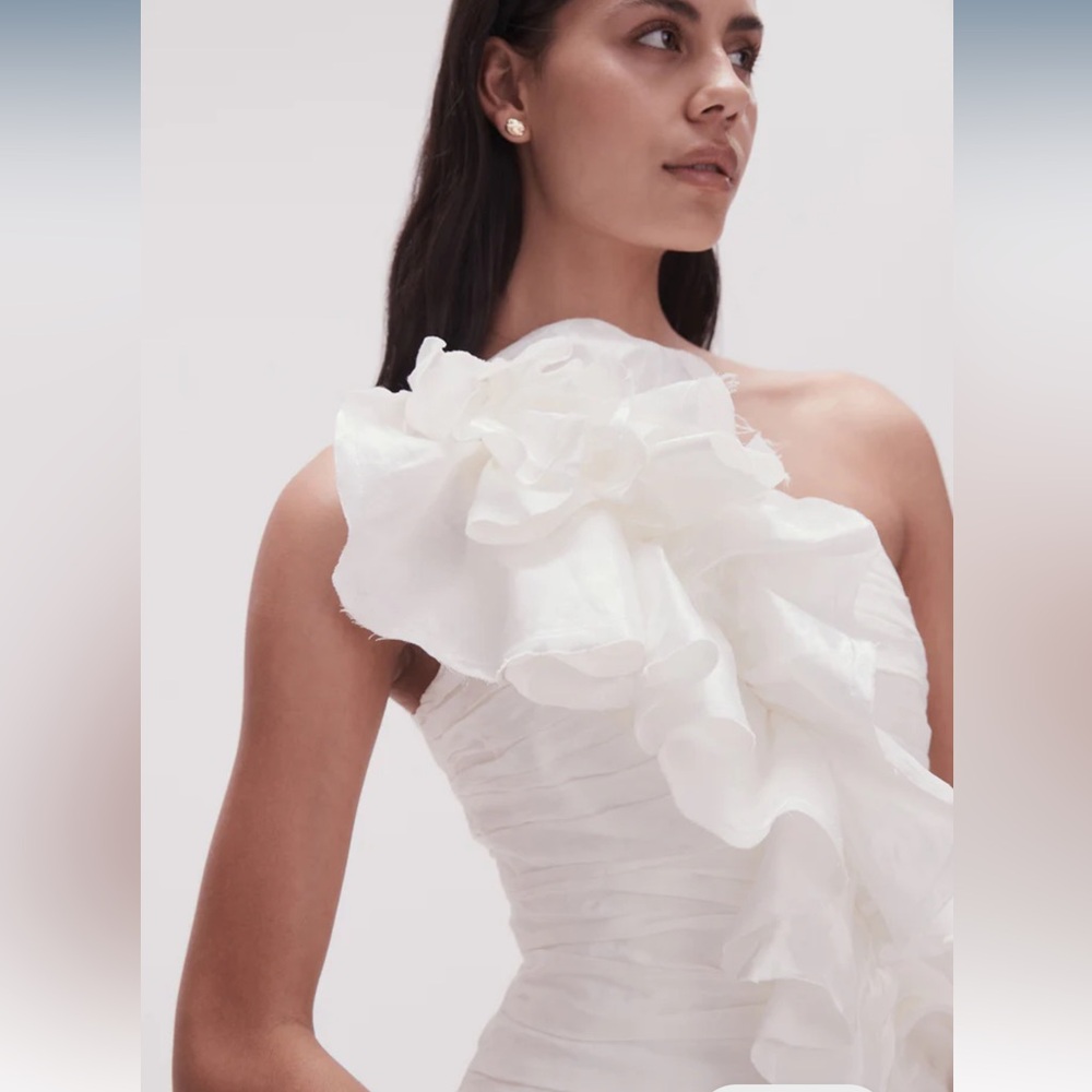 NWT AJE Ivory Adelia Ruffle Mini Dress - Picture 3 of 5